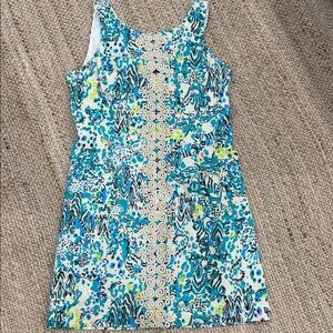 Lilly Pulitzer Blue and Green Patterned Dress